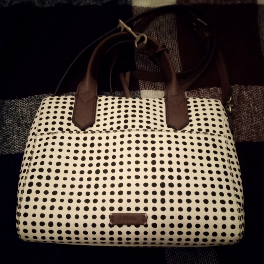Fossil polka dot rachel satchel